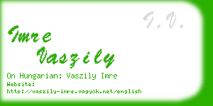 imre vaszily business card